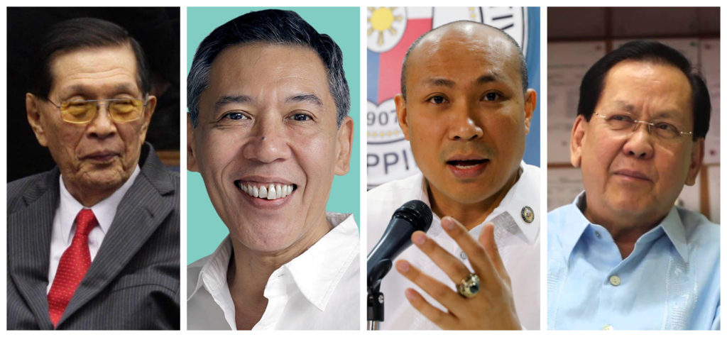 Juan Ponce Enrile, Chel Diokno, Gary Alejano, Serge Osmeña III