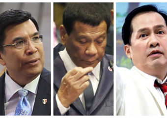 Eduardo Manalo, Rodrigo Duterte and Apollo Quiboloy montage