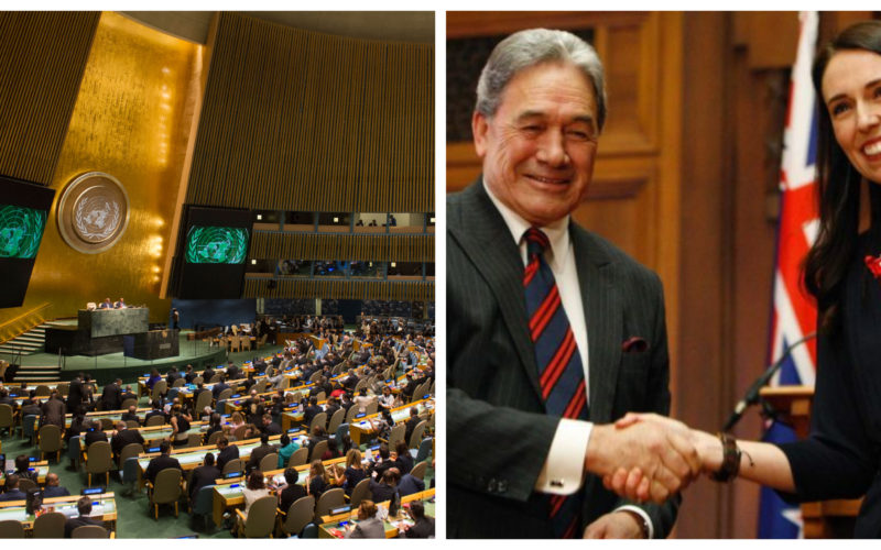 Jacinda Ardern and Winston Peters United Nations