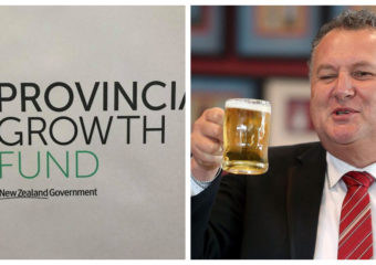 The Provincial Growth Fund logo and Shane Jones