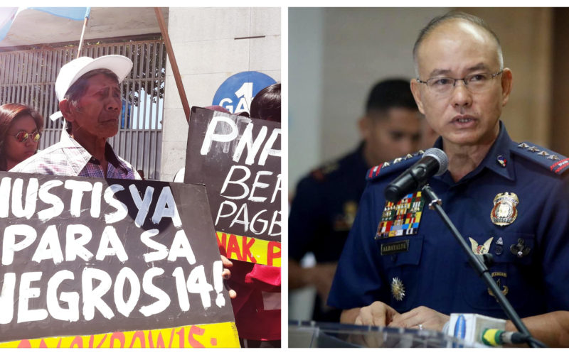 Farmers protesting PNP chief Oscar Albayalde