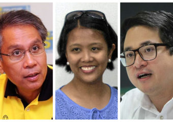 Mar Roxas, Nancy Binay and Bam Aquino collage