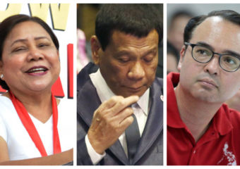 Cynthia Villar, Rodrigo Duterte and Alan Peter Cayetano