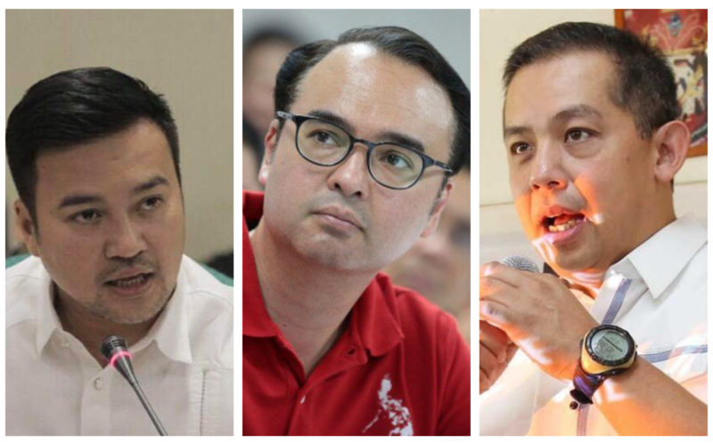 Lord Allan Velasco, Allan Peter Cayetano, Martin Romualdez collage