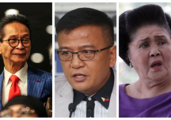 Collage of Salvador Panelo Nicanor Faeldon Imelda Marcos