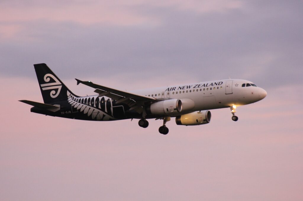 Air New Zealand plane in flight