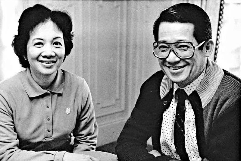 Ninoy Aquino and Cory Aquino black and white photo