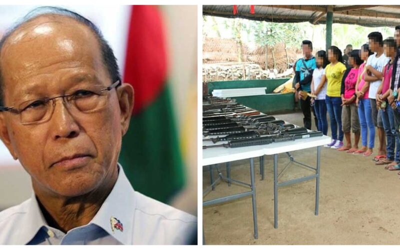 Defense Secretary Delfin Lorenzana and fake NPA surrenderees