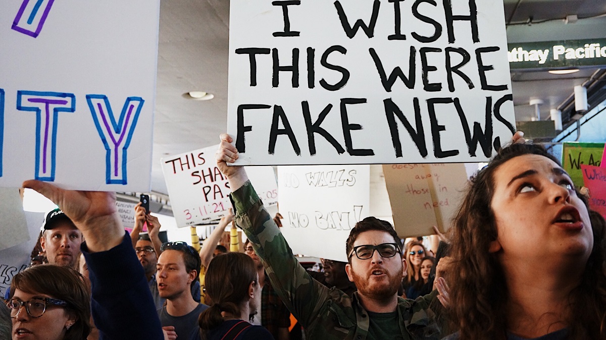 Fake news protest