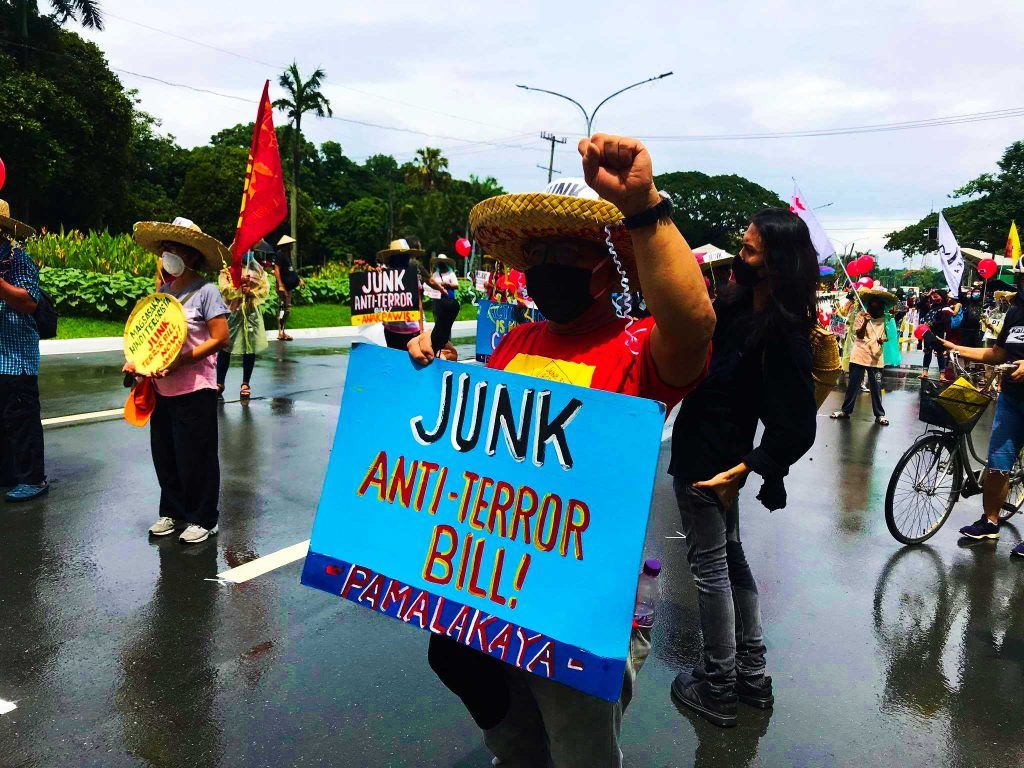 Protesters march on the streets of the capital city, Manila, to express opposition against the proposed Anti-Terrorism Bill. [Photo from PAMALAKAYA Web]