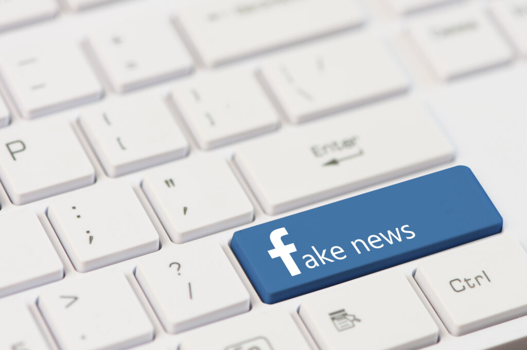 Facebook fake news stock image Shutterstock