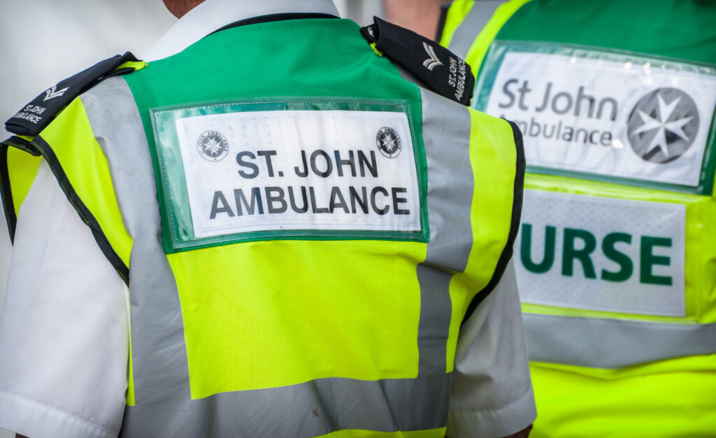 St John Ambulance nurses stock photo