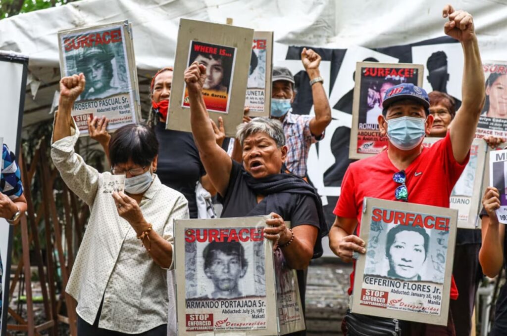 Surviving relatives of Marcos Sr. era desaparecidos stage a demonstration last August 30, the International Day of the Disappeared. (Photo: ABS-CBN News)
