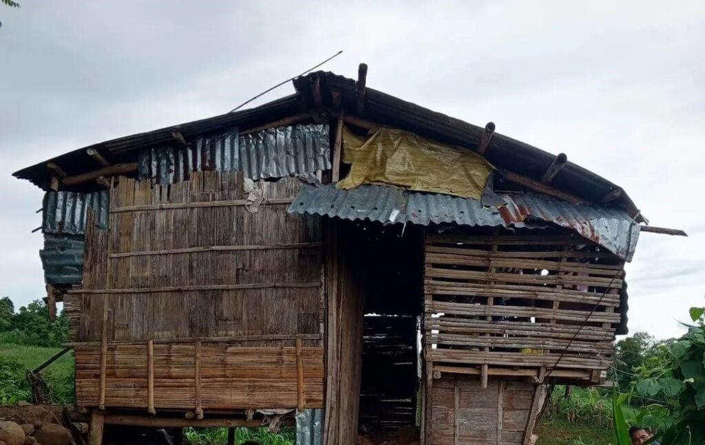 A photo of the Fausto family house, which was brutally attacked by the Philippine military - killing all four members of the Fausto family.