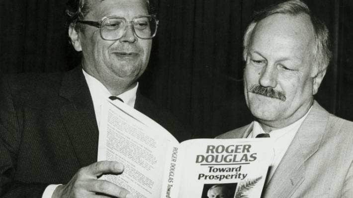 Former Labour Prime Minister David Lange (left) with his Finance Minister, Roger Douglas, the man who would later form the liberal ACT party. (Photo: Stuff)