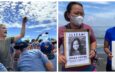 Collage photo of protesters of Sibuyan Island mining; and protesters calling to resurface Jhed Tamano and Jonila Castro.