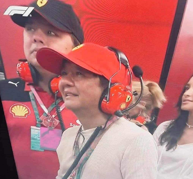 Bongbong Marcos photographed at the 2023 Singapore F1 Grand Prix.