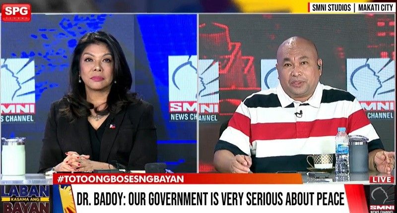 Screengrab from SMNI News Facebook page featuring Jeffrey Celiz and Lorraine Badoy