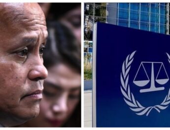 Banner photo collage of Ronald Bato dela Rosa and the International Criminal Court Rodrigo Duterte Bong Go war on drugs