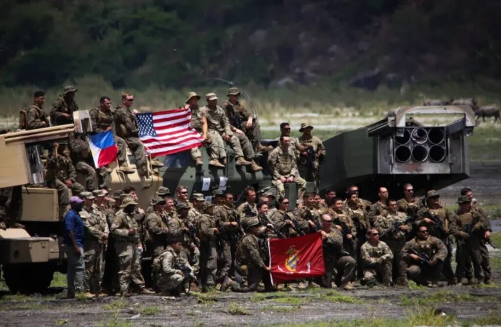 Philippine and U.S. military personnel pose for a joint photo  during the Balikatan exercises at Colonel Ernesto Ravina Air Base in Tarlac in 2022. (Photo: The Manila Times)