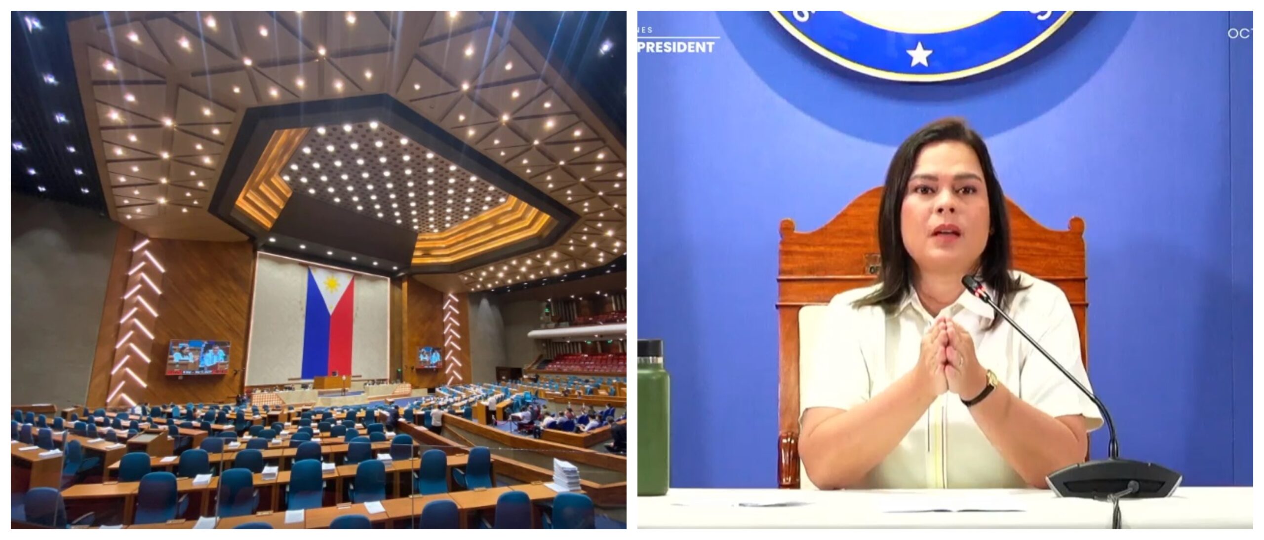 Banner collage photo Vice President Sara Duterte and the House of Representatives
