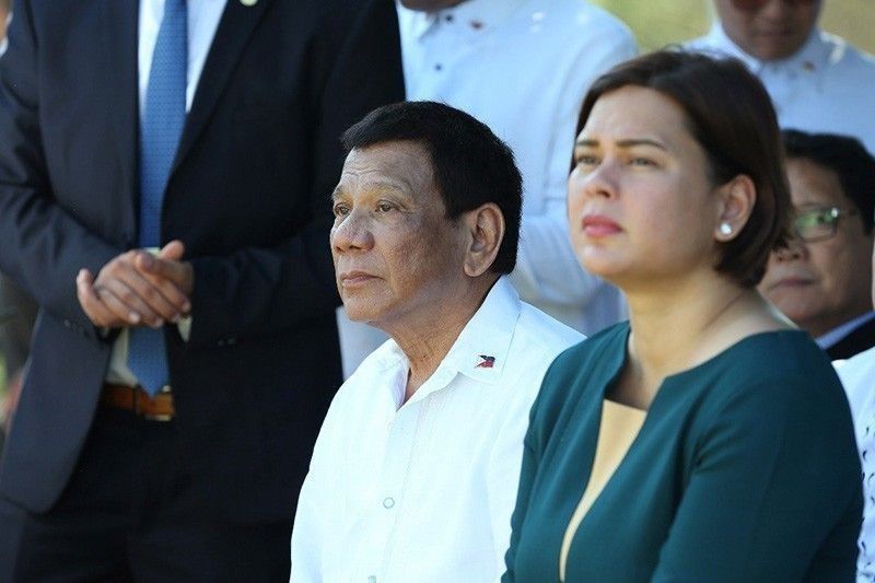 Former president Rodrigo Duterte and his daughter, incumbent Vice President Sara Duterte, attend a public ceremony in this presidential file photo. (Photo: Karl Norman Alonzo)