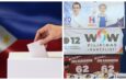 Banner collage photo of stock image of Philippine voting Halalan and campaign posters along a street in Manila.